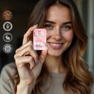 Japanese Cherry Blossom Solid Perfume | Alcohol-Free, Elegant Floral & Fruity Fragrance | 12g Non-Greasy Solid Perfume for Women | Long-Lasting & Timeless Scent