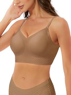 BOUFOR Seamless Low Back Bra Wireless Padded Bralette Thin Straps Comfort Halter Backless Cross Multiway Convertible Bras