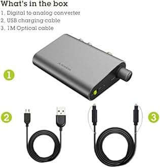 Avantree DAC Digital to Analog Audio Converter with Toslink Optical Cable, Volume Control, 192KHz, SPDIF to Stereo L/R RCA 3.5mm Adapter for PS4 PS3 Xbox HD DVD Home Cinema Systems AV Amps Apple TV