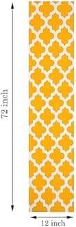 HOMEMONDE Cotton Dining Table Runners 6 Seater 12 x 72 Inches - Centre Table Cloth for Dining Room Tables, Yellow