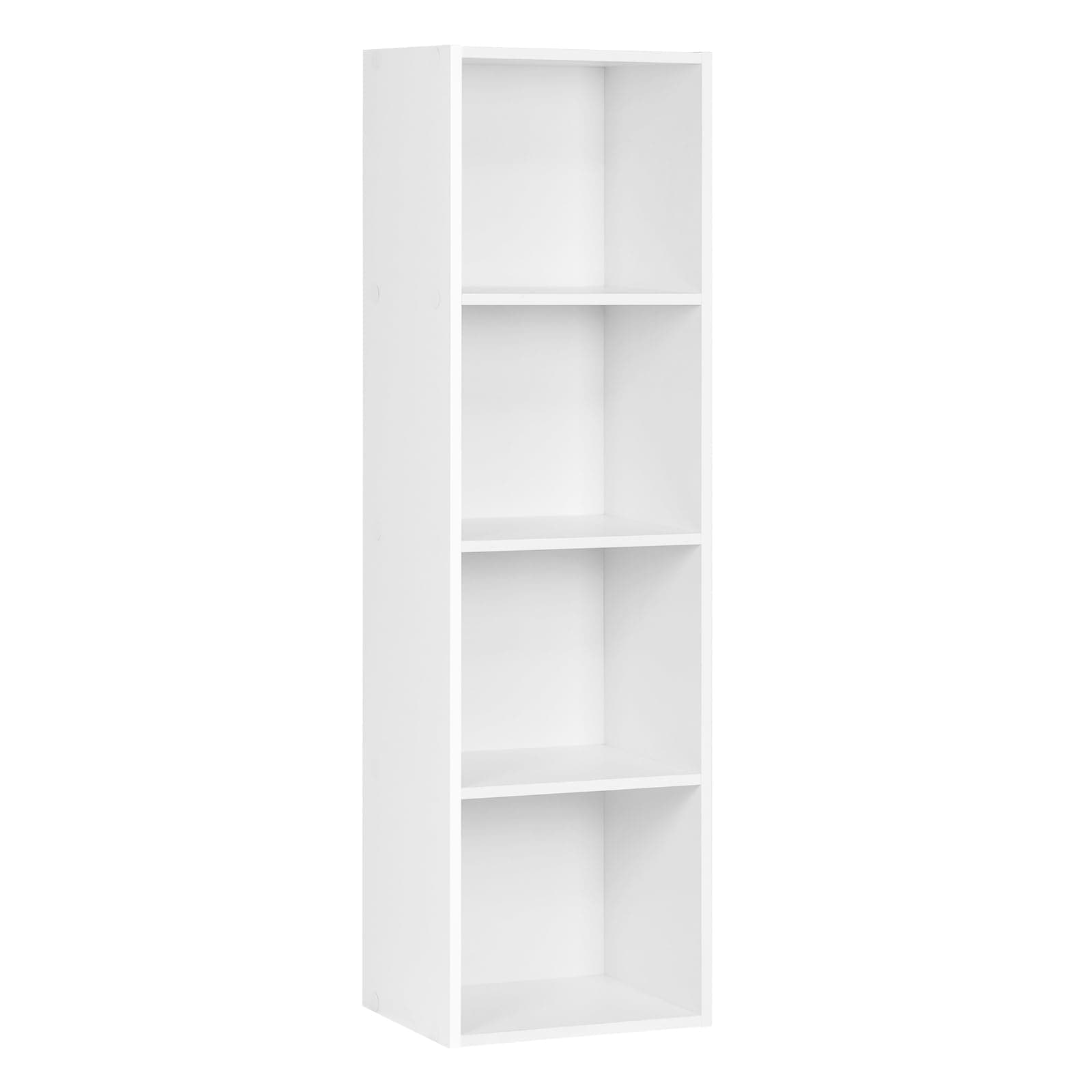 WOLTU Bookcase, 4 Cube Shelving Unit Storage White Book Shelf, Wooden Storage Cubes Bookcases for Living Room,Bedroom