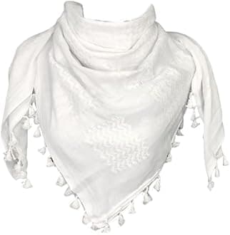 Palestine Keffiyeh Shemagh Unisex Scarf 48x48 Cotton Arafat Hatta Arab Style Scarf With Long Tassle