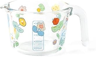 Glass Measuring Cup With Scale Milk Cup High Temperature Resistant Household Kitchen Baking Beaten Egg Cup Measuring Water Cup(B)