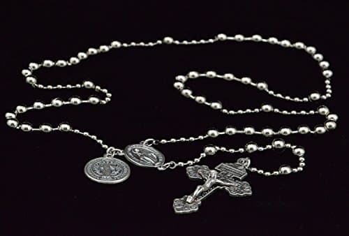 Combat Rosary Silver Tone
