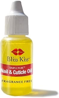 Bliss Kiss | Fragrance Free | Nail Oil Cuticle Dropper w/Vitamin E & Jojoba⏤Nail Strengthener Nail Growth Oil and Serum for Brittle Peeling Breaking Thin Nails | 0.5oz |