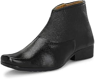 Shoe Island ® Chelsea-X ™ Fashionable White Leather Zipper High Ankle Length Casual Long Chelsea Boots for Men (IM8200)