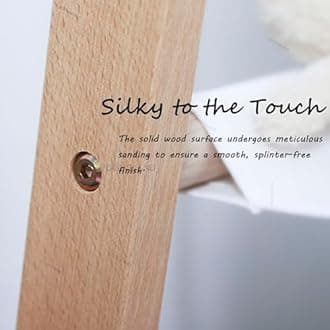 VOGUSLAND Dress up Rack, Child Garment Rack, Kids Clothing Rack with Storage Shelf (Natural Beech, 47.5" L x 14.5" W x 40" H)