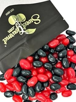 SweetGourmet Red-Hot and Black Licorice Jumbo-Sized Jelly Beans, Sweet and Spicy Candy Mix, 3 Pounds