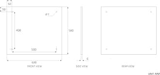 Waterstone Clear Glass Kitchen Splashback Splatter Screen Pre Drilled Holes Wall Hanging Fixings Included (60 x 50cm) - 7 Sizes