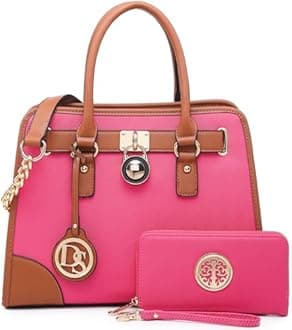 DASEIN Women Handbags Top Handle Satchel Purse Shoulder Bag Briefcase Hobo Bag Set 2pcs