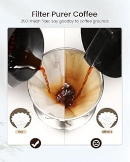 Maestri House Compact Cold Brew Coffee Maker, 40oz Iced Tea and Coffee Maker Brewer Space Saving Tritan Pitcher, 350 Mesh Filter, 100% Leak-Proof