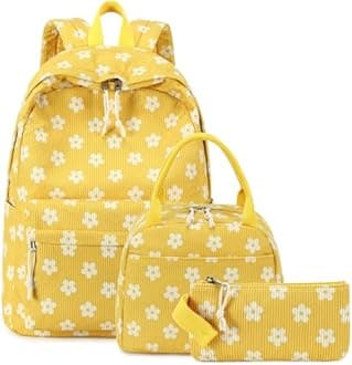 Bluboon School Backpack Set Girls Womens Laptop Bookbag Casual Daypack Fits 15 inch Laptop with Lunch Tote Bag and Pencil Bag