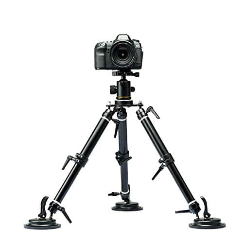 50kg Load Adjustable car Suction Car Mount Camera Mount Holder Tripod Black Triple Vacuum Suction Cup for Gopro for DSLR Camera Camcorder