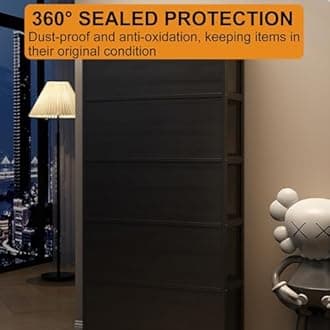 EFGETD Display Cabinet for Collection, Acrylic Transparent Curio Cabinet Figures and Curio Collection Display Case Floor Standing Showcase Home Living Room(White,4 Floor 80cm)