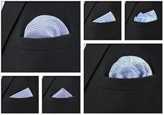 Shlax&Wing 5 Pieces Assorted Mens Pocket Square Set Handkerchiefs