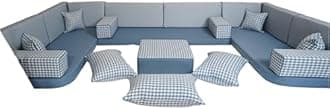 arabicsofa Middle Eastern Moroccan Majlis Seating – U Shaped Arabic Floor Cushion for Living Room – Sectional Sofa Set
