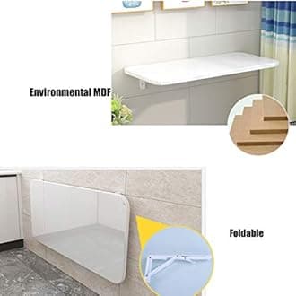 Folding Wall Mount Drop Leaf Table - Heavy Duty Cold Rolled Steel Folding Desk & Dining Table