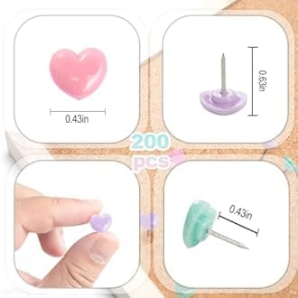 200pcs Push Pins for Cork Board,Tacks and Push Pins with Number,Map Pins Photo Thumb Tacks for Office School Wall Bulletin Board(Macaron)