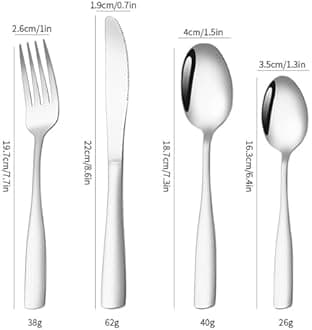 Naidev Silverware Set for 4, 16-Piece 18/10 Stainless Steel Flatware Set,Forged Cutlery Set Matte Finish for Home,Restaurant and Parties, Dishwasher Safe.