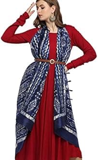 DUPATTA BAZAAR Women's Floral Printed Silk Dupatta Free Mustard