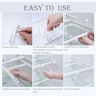 Refrigerator Organizer Bins - Clear Plastic Container Drawer for Egg Vegetable Fruit Snack Drink Food, Home Essentials Organization and Storage for Fridge Kitchen Cabinet Pantry Freezer