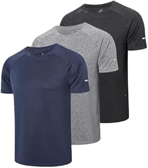 1/3 Pack Mens T-Shirts Quick Dry Short Sleeve Tops Moisture Wicking Active Athletic Running Work Shirts
