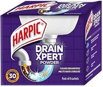 Harpic Drain Xpert Drain Cleaning Powder (50g x 10) | Removes Blockages within 30 mins UNIQUE...