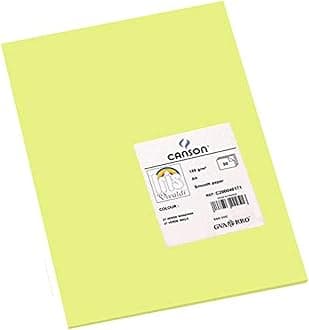 Canson Iris Vivaldi A4 185 GSM Smooth Colour Paper - Apple Green (Pack of 50 Sheets)