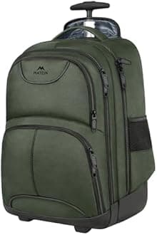 Rolling Backpack, Matein Waterproof College Wheeled Travel Backpack