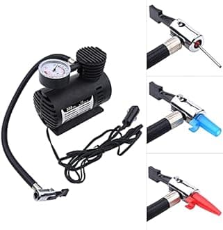 Gavigain Mini Air Compressor,Portable Electric Tire Infaltor Pump,12 Volt 300 PSI Infaltor Pump with Pressure Detector with Cigarette Lighter Plug for Car