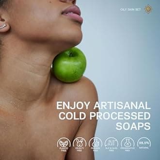 AUTHENTIC BATH & SOAP Natural Bar Soap Set for Oily Skin – Handmade, Acne Oil Control, Odor-Fighting (6-Pack): Tea Tree, Pine Tar, Orange & Cinnamon, Lavender, Activated Charcoal, Honey & Chamomile