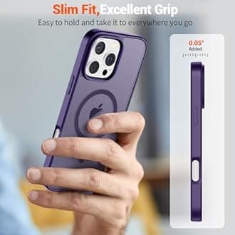 SUPFINE Magnetic for iPhone 16 Pro Case (Compatible with MagSafe) (Military Grade Drop Protection) Slim Translucent Matte Shockproof with Anti-Fingerprint Phone Case,Dark Purple