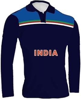 India Team Jersey 2021 Full Sleeve t20 World Cup ODI for Men with Team Name Name and Number Printed | Cricket Sports Jersey | Cricket Jersey with My Name Official DOdr1008-C901190-C-WH