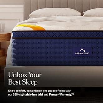DreamCloud Premier Rest 16" Cal King Mattress - Luxury Hybrid Memory Foam - 365 Night Trial - 8 Premium Pressure-Relieving Layers - Forever Warranty - CertiPUR-US Certified