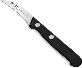 Arcos Curved Paring Knife 2 Inch Stainless Steel. Kitchen Knife for Peeling Fruits and Vegetables. Ergonomic Polyoxymethylene Handle and 60 mm Blade. Series Universal. Color Black.
