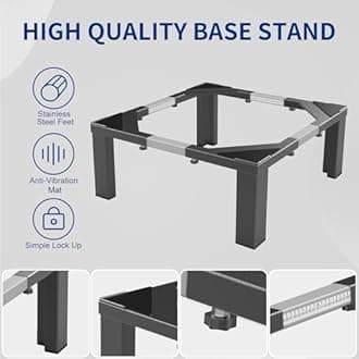 ANBase Heavy-Duty All Steel Laundry Pedestal 16" Height, Full size Universal Washing Machine Stand, Dryer Stand, Suitable for all Washer and Dryer Stand (Black)