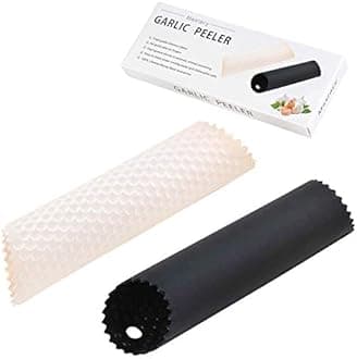 2 Set Silicone Garlic Peeler Easy Roller Tube Useful Garlic Odorfree Kitchen Tool (Black,Clear)