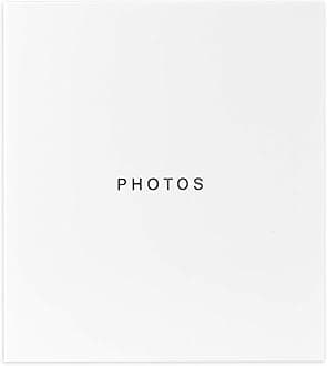 Kiera Grace 400-Pocket Jocelyn Simple & Classic Photo Album For Home & Office With CD Storage Pocket, 13.19”L x 12.01"W x 1.5“H To Display 400-4" x 6" Pictures, 6 Pieces, White