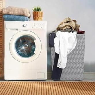 Double R Bags Stylish Foldable Laundry Bag with Handle for Clothes, Toys & Home Storage | Black Organizer Basket, 57x30x42 cm | 1 Large Compartment | Space-Saving & Durable (Pack of 2)