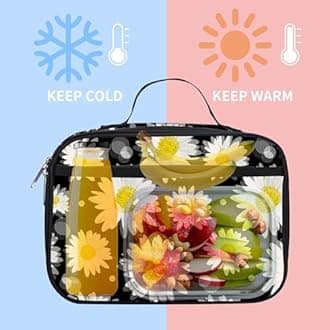 rickyh style Lunch Box with Padded Liner, Spacious Insulated Lunch Bag Durable Thermal Lunch Cooler Pack with Strap for Men Women Boys Girls Adults School Sports Beach Picnic Work Camp,2 Pocket