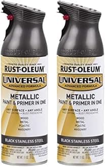 Rust-Oleum 314558 Universal All Surface Metallic Spray Paint, 11 oz, Black Stainless Steel (Pack of 2)