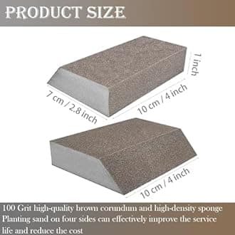4 Pack 60 Grit Single Angle Sanding Sponge, Washable and Reusable Sanderpaper Hand Sanding Blocks for Wood Drywall Metal Home Sanding