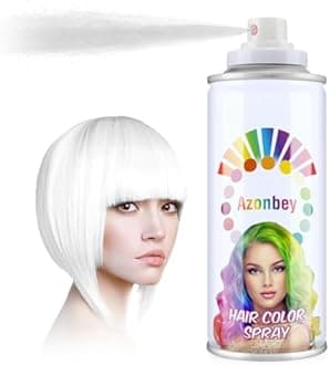 White Hair Spray Temporary Hair Color Spray for Women Men,Washable Temporary Hair Color Dye Hairspray for Halloween Cosplay Festival Party Costume Makeup (#White)