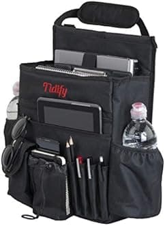 Tidify Car Front Seat Organizer with Dedicated Tablet/Laptop Storage, Stabilizing Side Straps, Soft Adjustable Shoulder Strap and Hardened Buckles - Your Office Away from Office