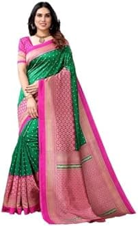 Satrani Women's Banarasi Silk Blend Saree (2680S207N_Red & Gold), Red & Gold, One Size