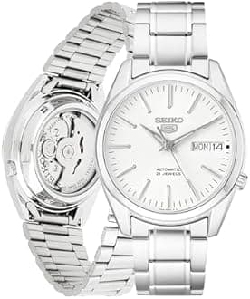 SEIKO Automatic Watch for Men 5-7S Collection - with Day/Date Calendar, Luminous Hands, Stainless Steel Case & Bracelet