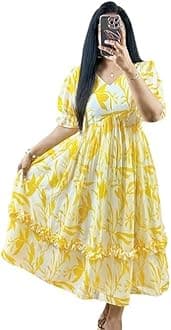 MEERA FAB Women's Pure Cotton Regular Fit Anarkali Floral Printed Regular Kurta