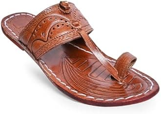 Men's Kolhapuri chappals Leather hardcrafted Stylish,Ethinicwear & Dailywear Designed with Excellence 100% Comfortable.