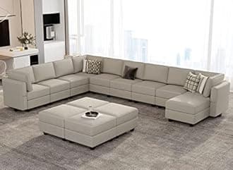 Belffin Oversized Modular Sectional Sofa U Shaped Couch with Storage Seat Velvet Sectional Sleeper Sofa Set with Chaise Velvet Grey…