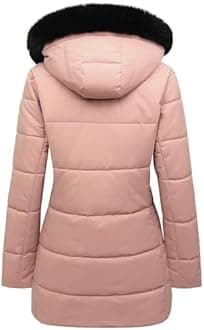 MOERDENG Women's Winter Puffer Coat Thicken Fleece Lined Down Jacket Waterproof Faux Fur Detachable Hooded Parka